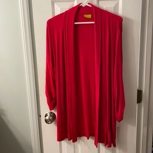 Long cardigan with 3/4 ruched sleeves